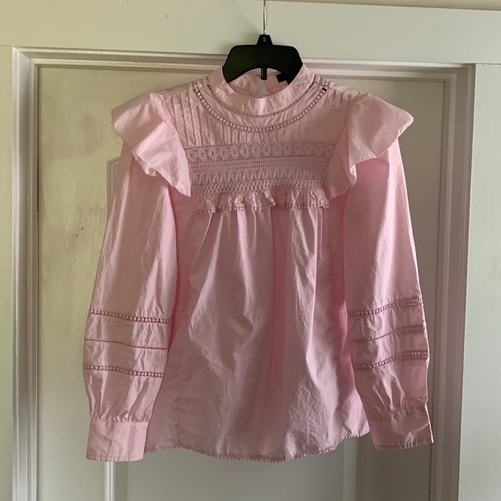 J crew ruffled blouse. Size small. Worn once.